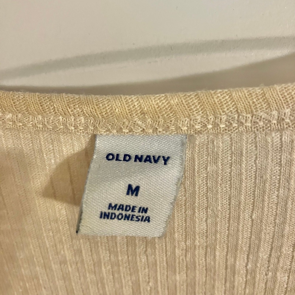 Old Navy Fitted Sleeveless Rib-Knit Midi Tank Sweater Dress Heather Oatmeal (M) - Picture 4 of 10